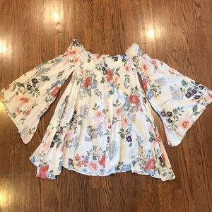 Flowered off the shoulder dress